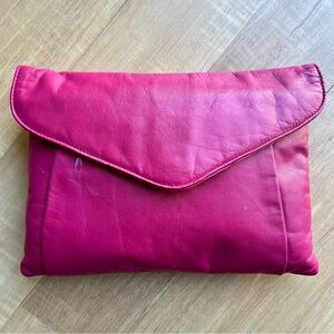 Toni vintage genuine leather hot pink Barbie core snap closure crossbody purse